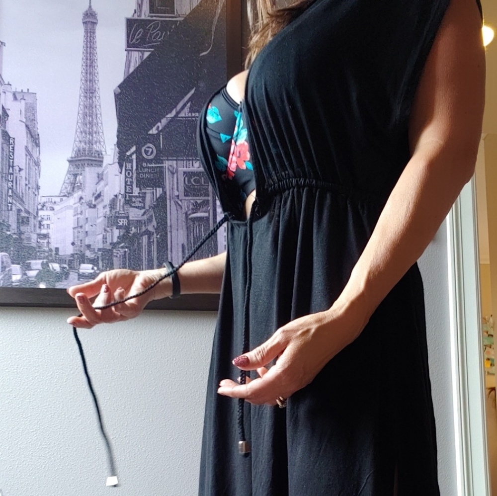 Black sexy swim suit cover up